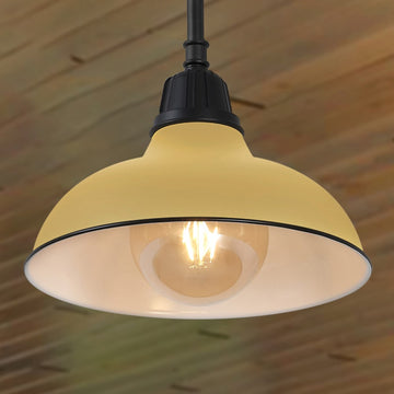 Jasper 12.25" Farmhouse Industrial Indoor/Outdoor Iron LED Pendant